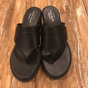 Cole Haan Grand OS Black Thong Slide